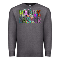 Charcoal Heather Happy Easter Premium Sweatshirt - CowhideDigitalArt