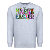 Heather Grey Happy Easter Premium Sweatshirt - CowhideDigitalArt