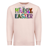 Pale Pink Happy Easter Premium Sweatshirt - CowhideDigitalArt