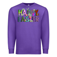 Purple Happy Easter Premium Sweatshirt - CowhideDigitalArt