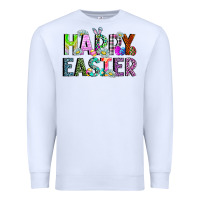 White Happy Easter Premium Sweatshirt - CowhideDigitalArt