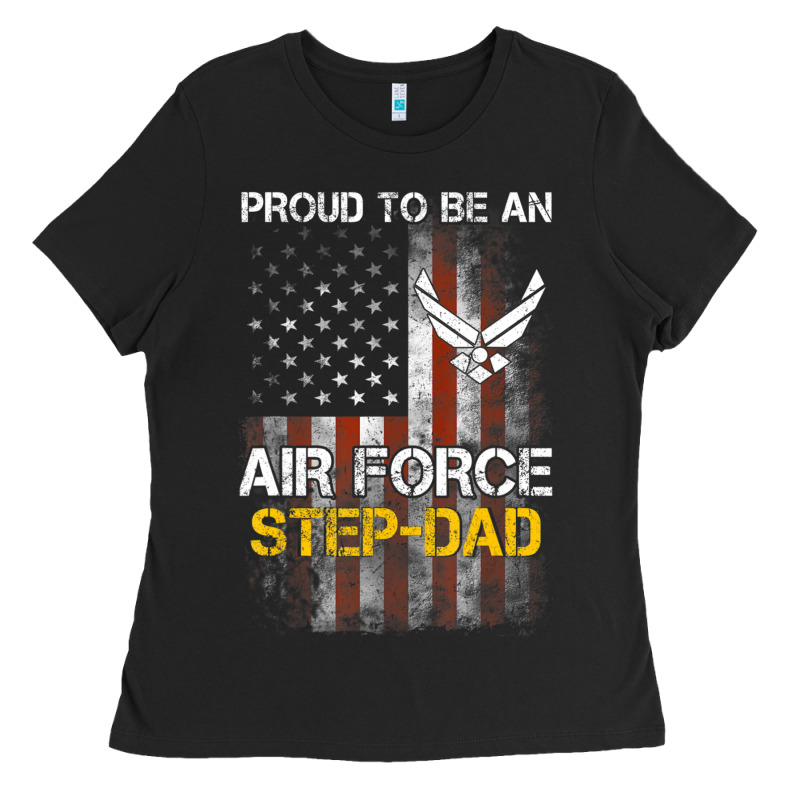 Hot Trend Proud Air Force Step-dad American Flag Ladies Tee by PixelWave | Teevron