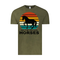 Vintage Olive Just A Girl Who Loves Horses Vintage Tee - Bettercallsaul