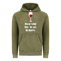 Vintage Olive drink wine, read books, be happy Vintage Hoodie - Bettercallsaul