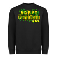 Black Happy St. Patrick's Day Heavyweight Sweatshirt - HowdyJamesFarm