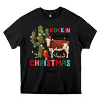 Black rockin around the christmas tree Heavy Core Tee - MaliasSmallBusiness