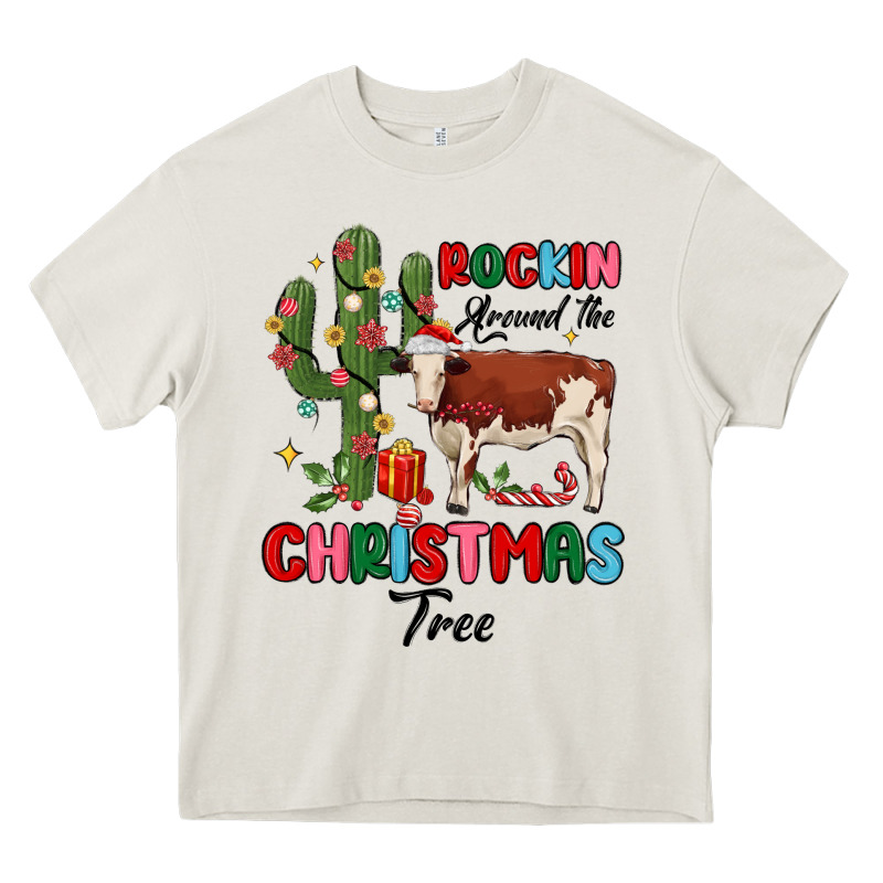 Rockin Around The Christmas Tree Heavy Core Tee by MaliasSmallBusiness | Teevron