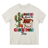 Cream rockin around the christmas tree Heavy Core Tee - MaliasSmallBusiness