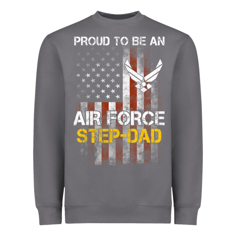 Hot Trend Proud Air Force Step-dad American Flag Heavyweight Sweatshirt by PixelWave | Teevron