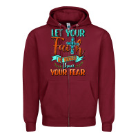 Burgundy Let Your Faith Be Bigger Than Your Fear Zipper Hoodie - BundleAndBundleShop