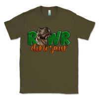 Army Green Rawr Dinosaur Classic Tee - LillyAllenDesigns