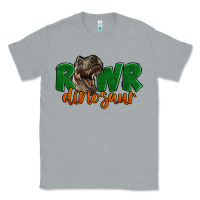 Heather Grey Rawr Dinosaur Classic Tee - LillyAllenDesigns
