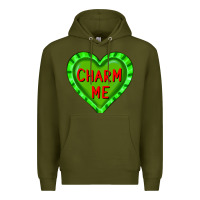 Army Green valentine's day hearts Premium Hoodie - FaDigitalArtStudio