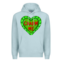 Blue Mist valentine's day hearts Premium Hoodie - FaDigitalArtStudio