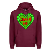 Burgundy valentine's day hearts Premium Hoodie - FaDigitalArtStudio