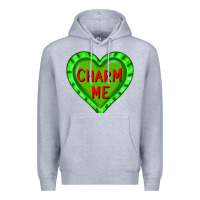 Heather Grey valentine's day hearts Premium Hoodie - FaDigitalArtStudio