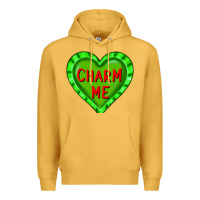 Mustard valentine's day hearts Premium Hoodie - FaDigitalArtStudio