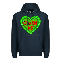 Navy valentine's day hearts Premium Hoodie - FaDigitalArtStudio