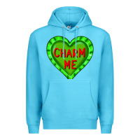 Ocean Blue valentine's day hearts Premium Hoodie - FaDigitalArtStudio