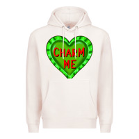 Pale Pink valentine's day hearts Premium Hoodie - FaDigitalArtStudio