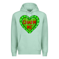 Seafoam valentine's day hearts Premium Hoodie - FaDigitalArtStudio