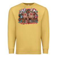 Antique Gold Happy Easter Premium Sweatshirt - CowhideDigitalArt