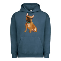 Pigment Midnight Navy french bulldog Urban Hoodie - Artiststas