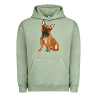 Pigment Oil Green french bulldog Urban Hoodie - Artiststas