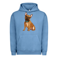 Pigment Pebble Blue french bulldog Urban Hoodie - Artiststas