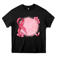 Black customized breast cancer ribbon and background Heavy Core Tee - MaliasSmallBusiness