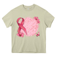 Mossy customized breast cancer ribbon and background Heavy Core Tee - MaliasSmallBusiness