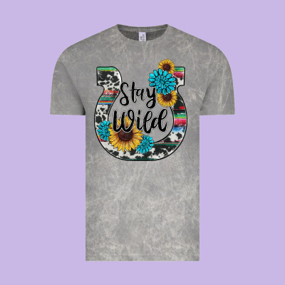Western Stay Wild Horsesho Vintage Tee Designed By Ranaportraitstore
