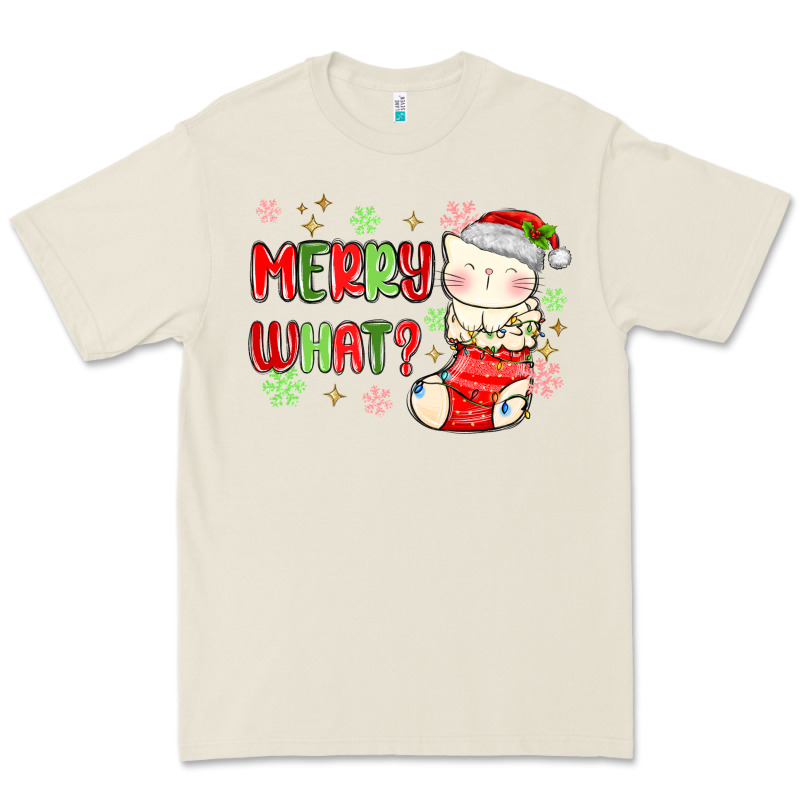 Merry What Christmas Cat Premium Tee by MaliasSmallBusiness | Teevron