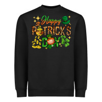 Black Happy St. Patrick's Day Heavyweight Sweatshirt - HowdyJamesFarm