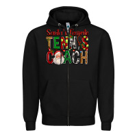 Black Santa's Favorite Tennis Coach For Christmas Zipper Hoodie - FaDigitalArtStudio