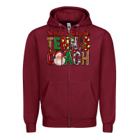 Burgundy Santa's Favorite Tennis Coach For Christmas Zipper Hoodie - FaDigitalArtStudio