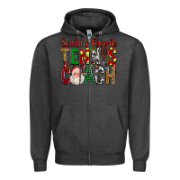 Charcoal Heather Santa's Favorite Tennis Coach For Christmas Zipper Hoodie - FaDigitalArtStudio