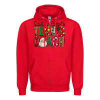 Red Santa's Favorite Tennis Coach For Christmas Zipper Hoodie - FaDigitalArtStudio