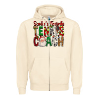 Sandshell Santa's Favorite Tennis Coach For Christmas Zipper Hoodie - FaDigitalArtStudio