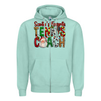 Santa's Favorite Tennis Coach For Christmas Zipper Hoodie | Teevron