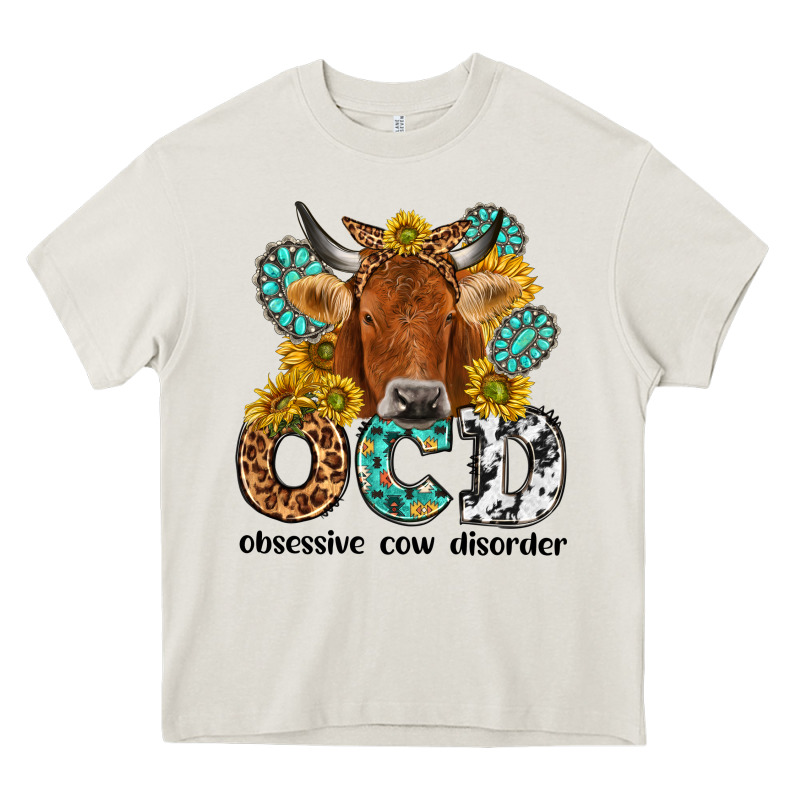 Obsessive Cow Disorder Heavy Core Tee by NancyCooperArtShop | Teevron