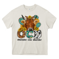 Cream obsessive cow disorder Heavy Core Tee - NancyCooperArtShop