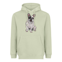 Matcha white black french bulldog Heavyweight Hoodie - LillyAllenDesigns