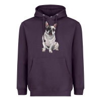 Plum white black french bulldog Heavyweight Hoodie - LillyAllenDesigns