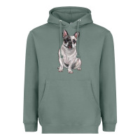Sage white black french bulldog Heavyweight Hoodie - LillyAllenDesigns