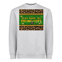 Heather Grey Dead inside but feeling lucky 20oz skinny tumbler Heavyweight Sweatshirt - HowdyJamesFarm