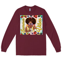 Burgundy summer vibes afro kid Long Sleeve Tee - TumblerDesignByShophia
