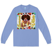 Colony Blue summer vibes afro kid Long Sleeve Tee - TumblerDesignByShophia
