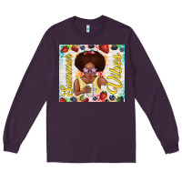 Plum summer vibes afro kid Long Sleeve Tee - TumblerDesignByShophia