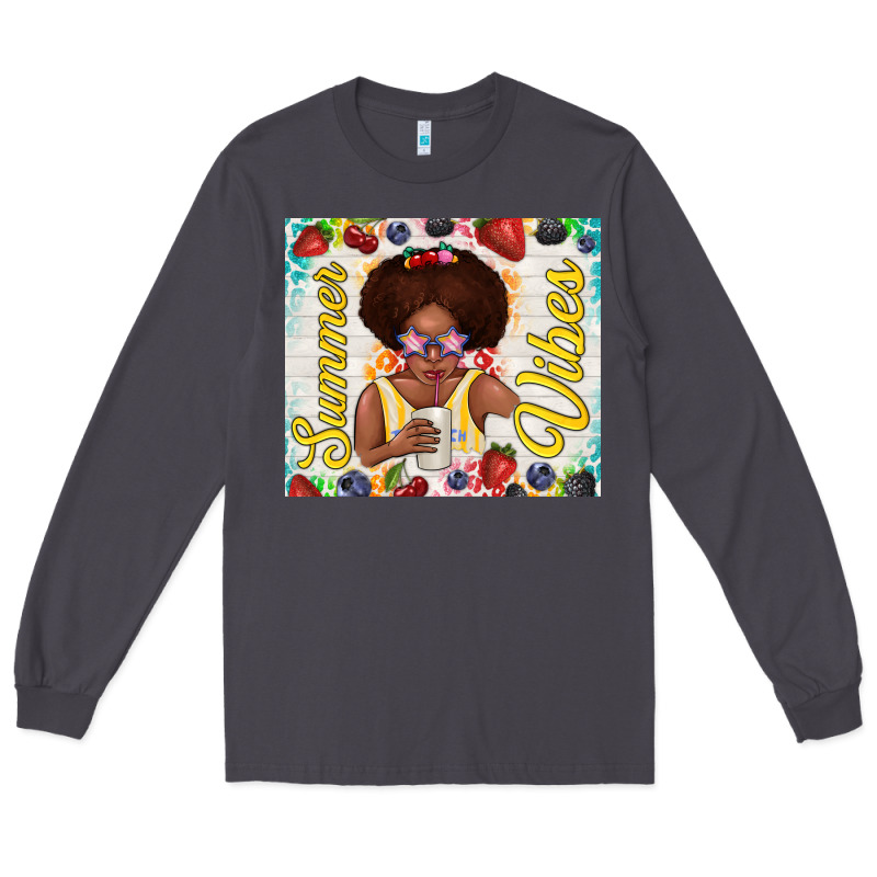 Summer Vibes Afro Kid Long Sleeve Tee by TumblerDesignByShophia | Teevron